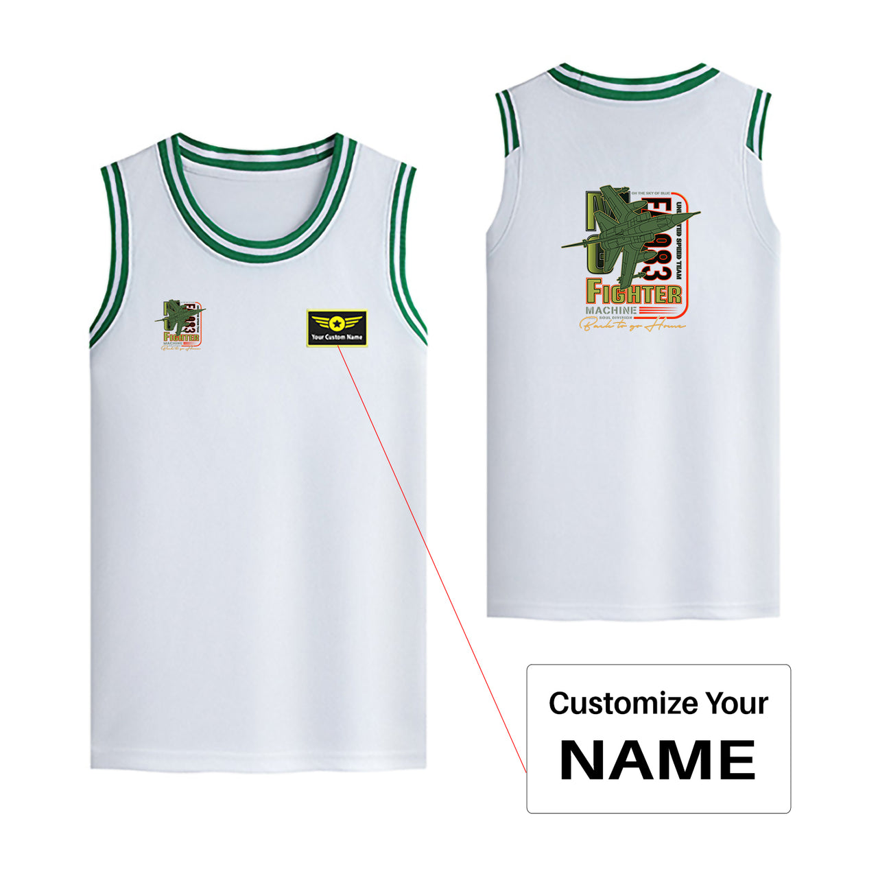 Fighter Machine Designed Basketball Style Sports Tank Tops