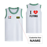 Thumbnail for I Love Flying Designed Basketball Style Sports Tank Tops