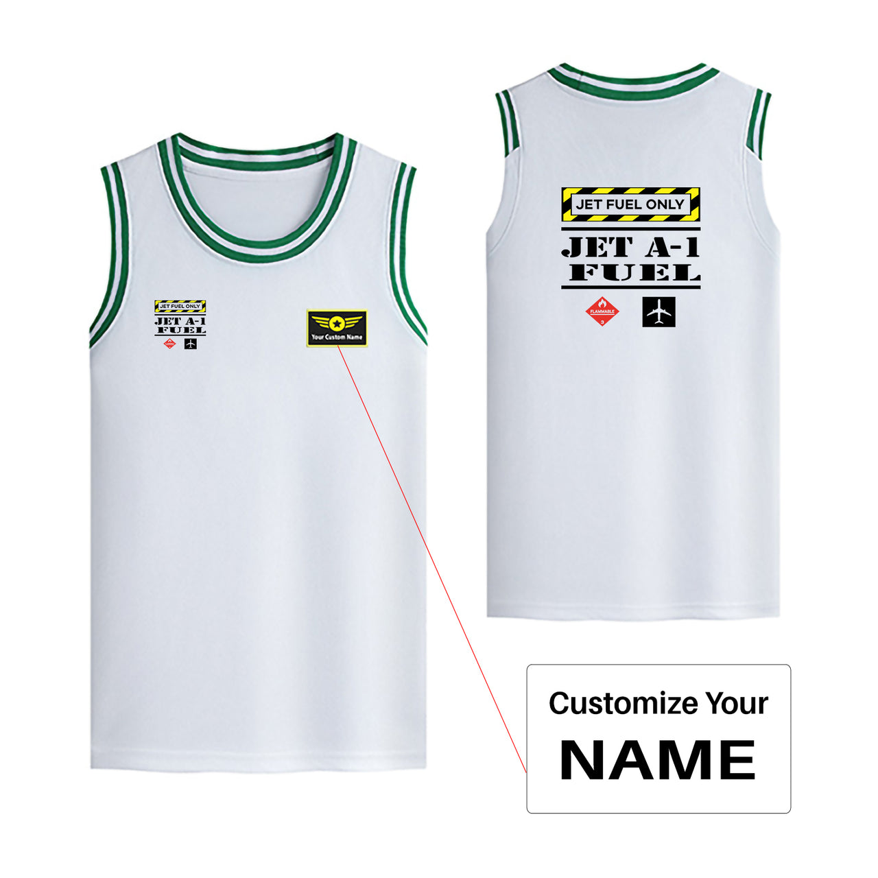 Jet Fuel Only Designed Basketball Style Sports Tank Tops