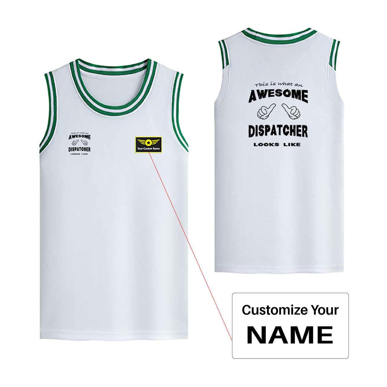 Dispatcher Designed Basketball Style Sports Tank Tops