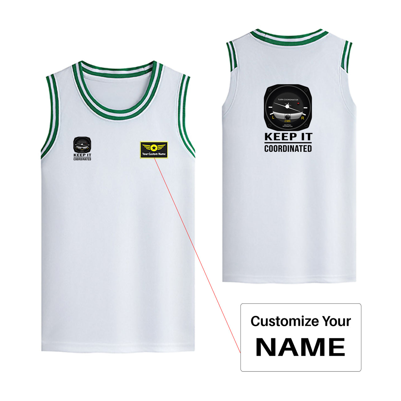 Keep It Coordinated Designed Basketball Style Sports Tank Tops