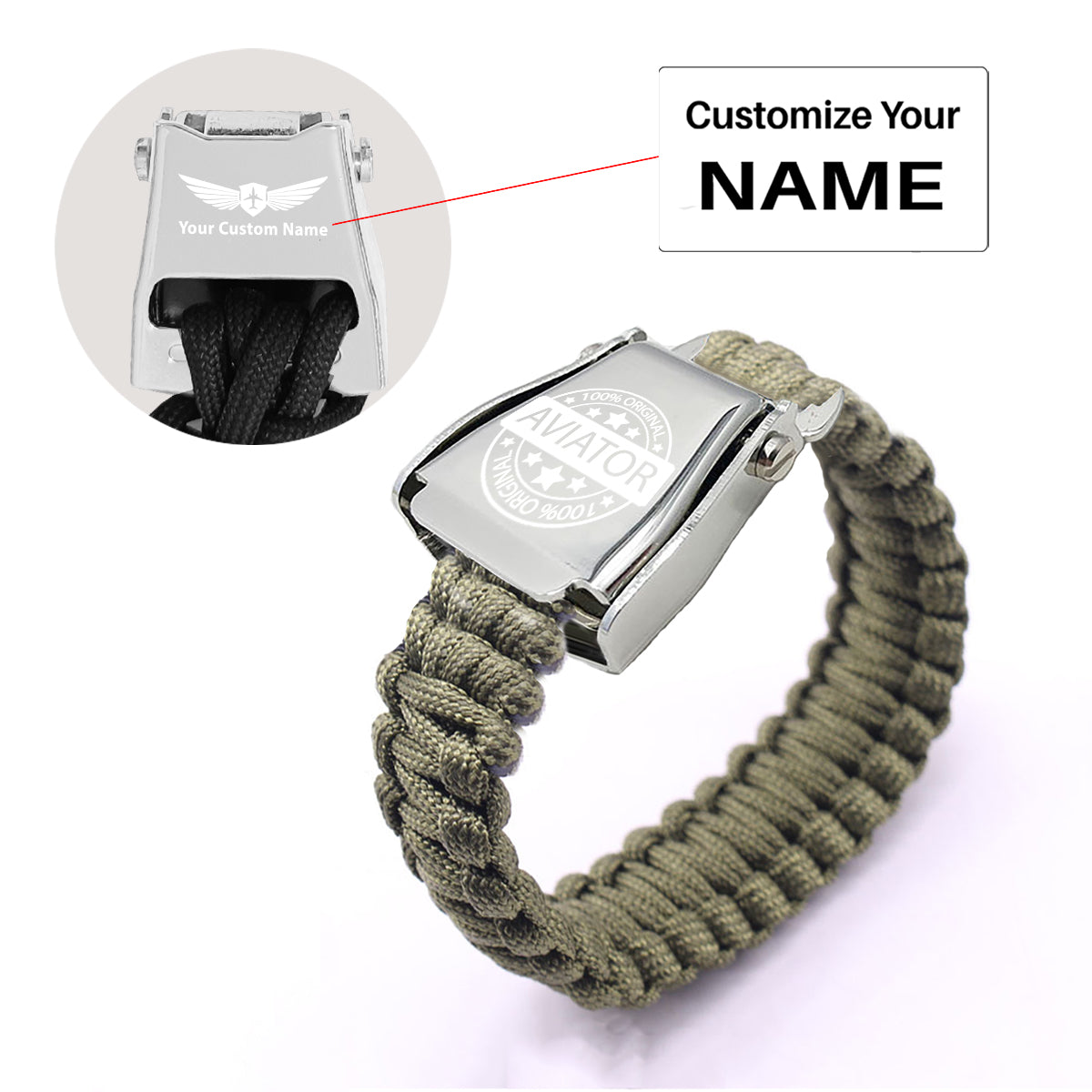 %100 Original Aviator Design Airplane Seat Belt Bracelet