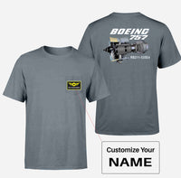 Thumbnail for Boeing 757 & Rolls Royce Engine (RB211) Designed Pocket T-Shirts