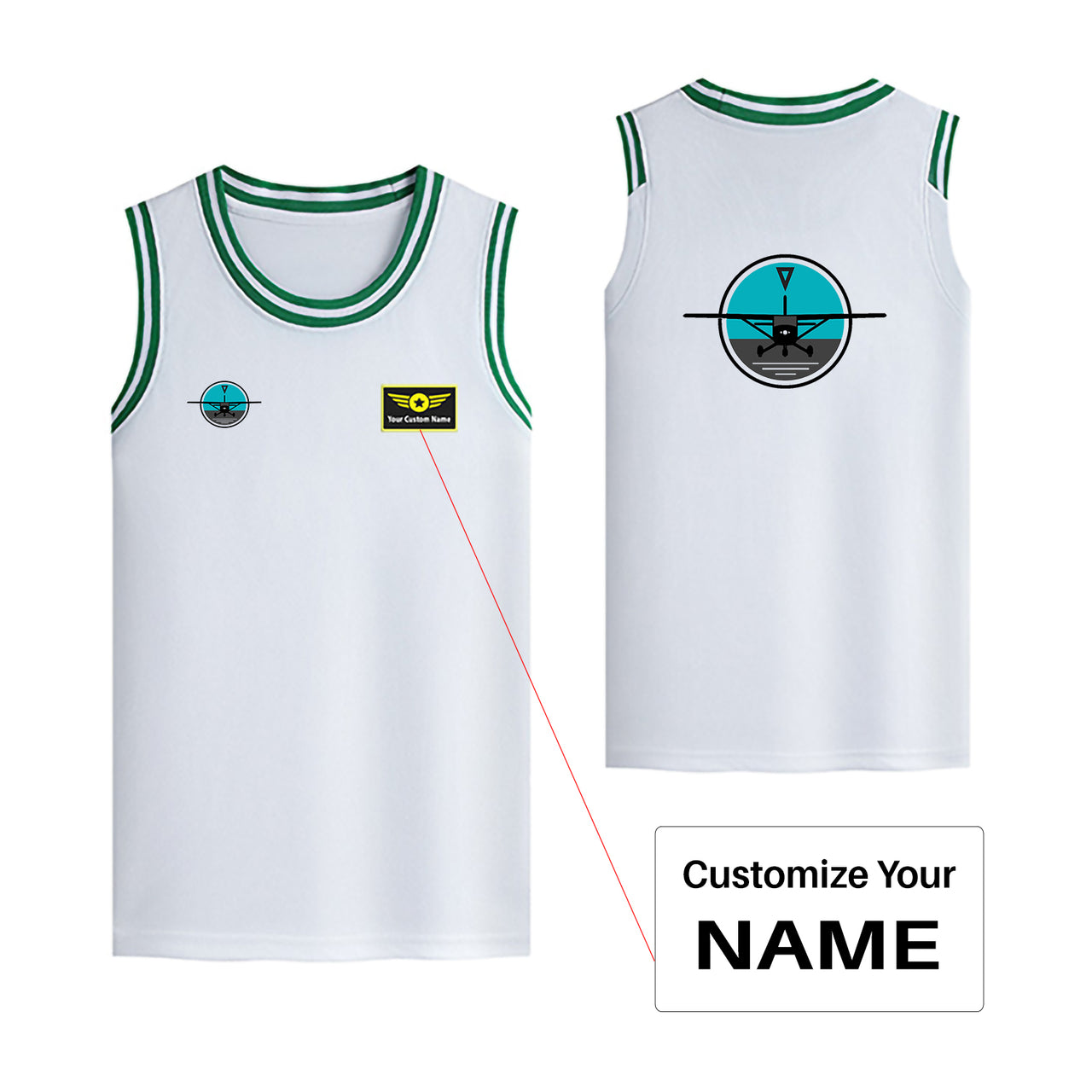 Cessna & Gyro Designed Basketball Style Sports Tank Tops