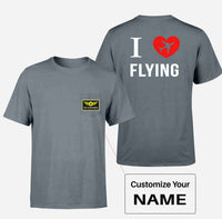 Thumbnail for I Love Flying Designed Pocket T-Shirts