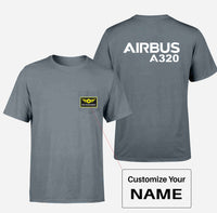 Thumbnail for Airbus A320 & Text Designed Pocket T-Shirts