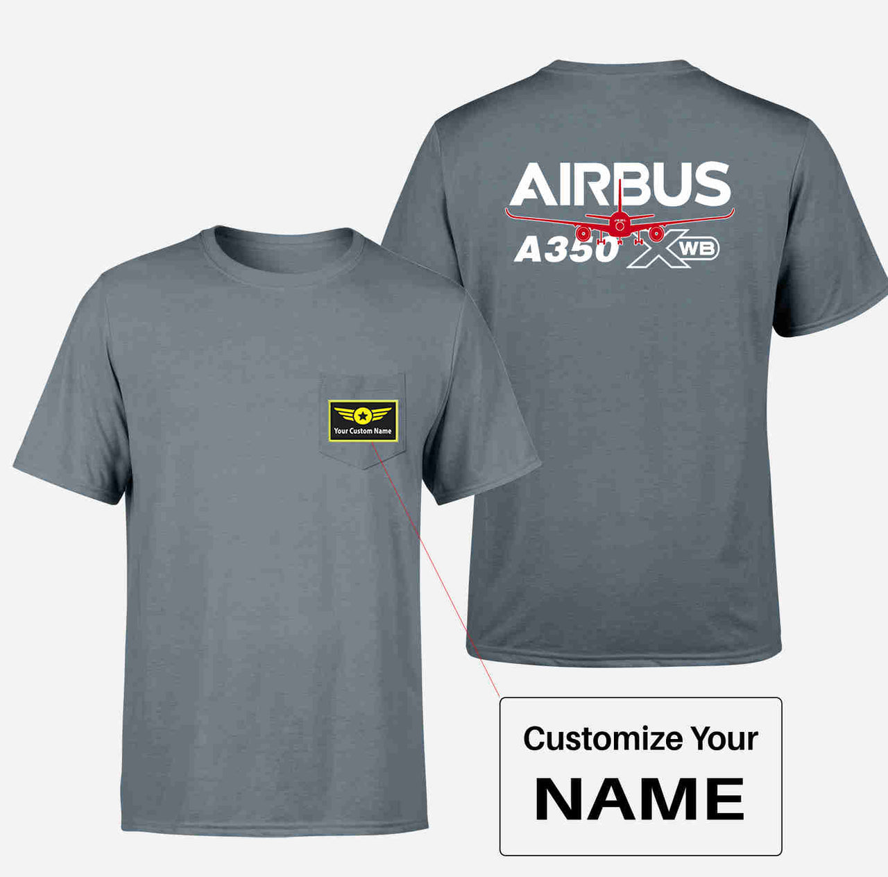 Amazing Airbus A350 XWB Designed Pocket T-Shirts