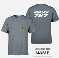 Thumbnail for Boeing 787 & Text Designed Pocket T-Shirts