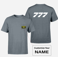 Thumbnail for 777 Flat Text Designed Pocket T-Shirts