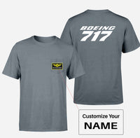 Thumbnail for Boeing 717 & Text Designed Pocket T-Shirts