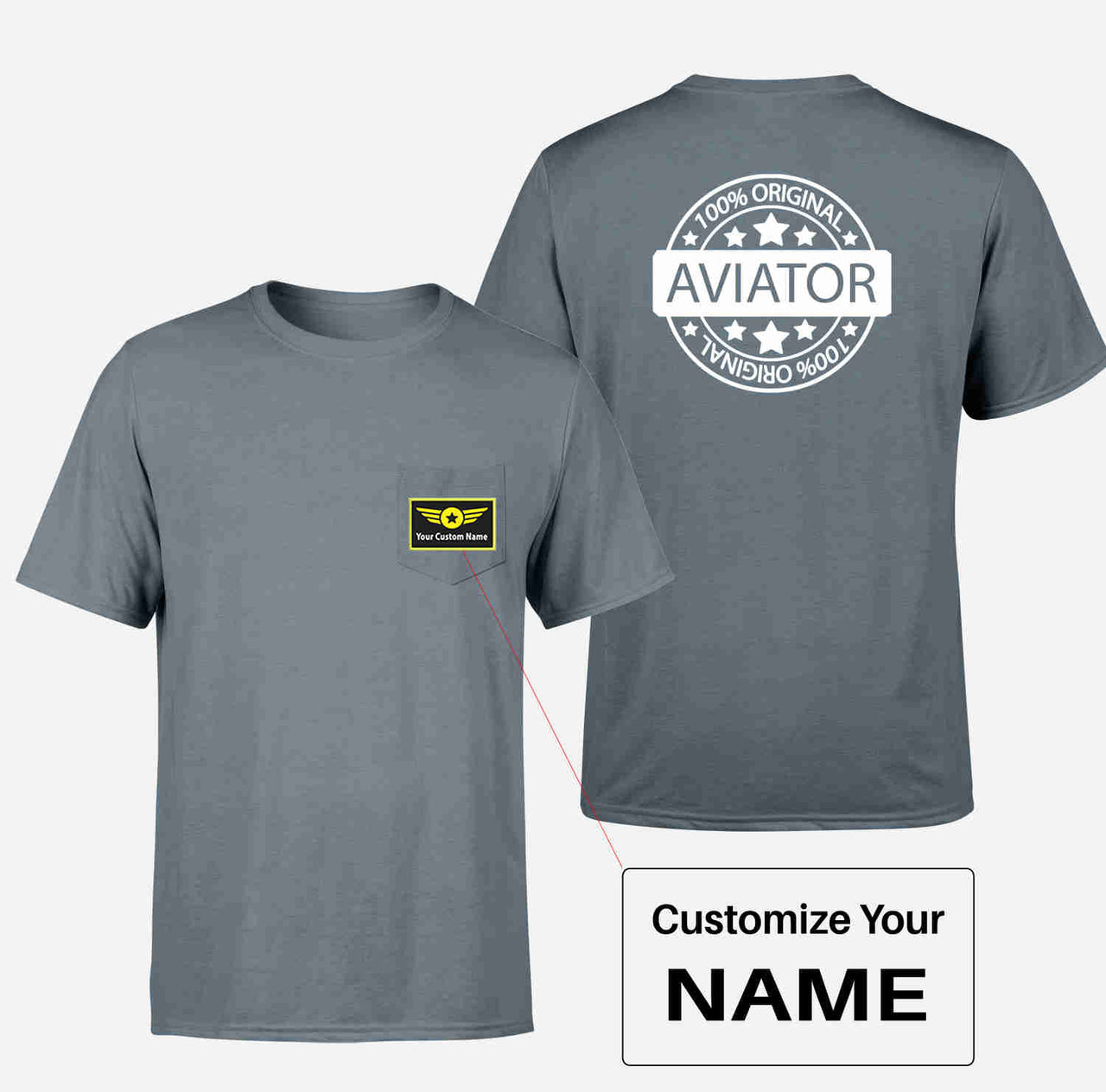 100 Original Aviator Designed Pocket T-Shirts