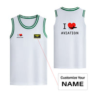 Thumbnail for I Love Aviation Designed Basketball Style Sports Tank Tops