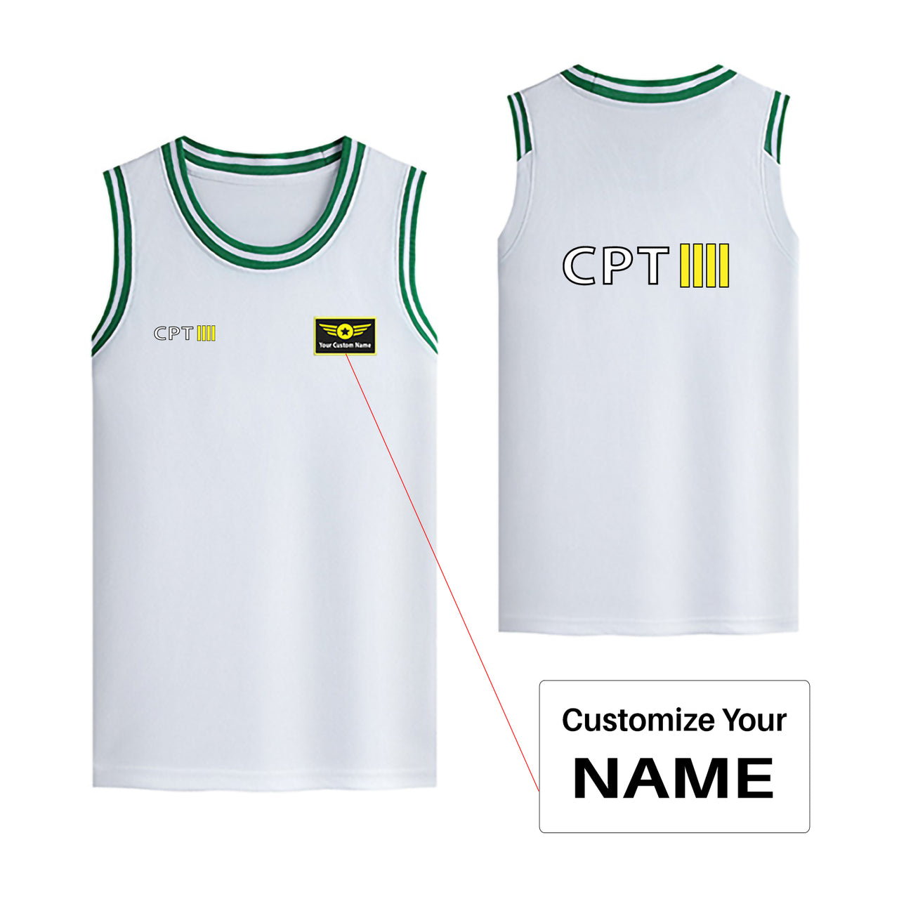 CPT & 4 Lines Designed Basketball Style Sports Tank Tops