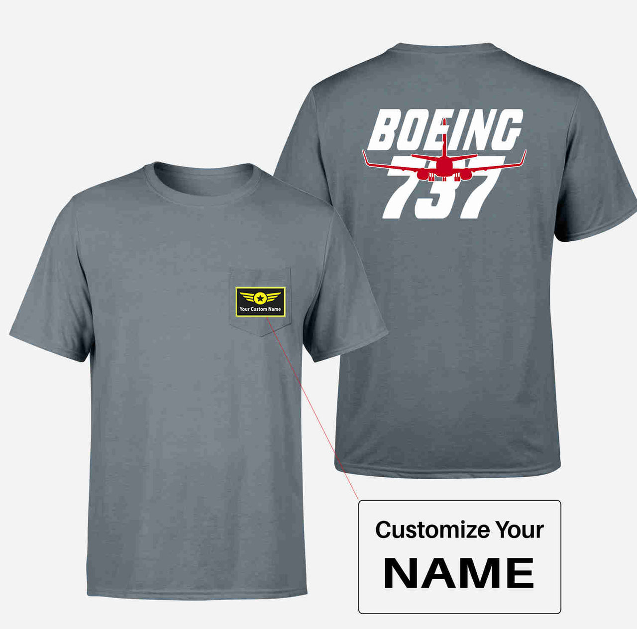 Amazing Boeing 737 Designed Pocket T-Shirts