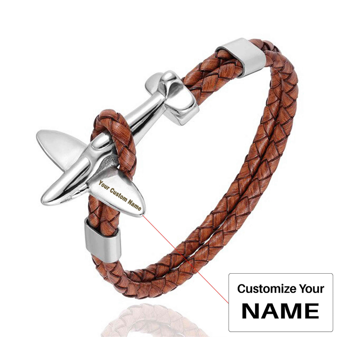 Small Airplane Designed Leather Bracelets