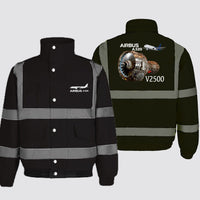 Thumbnail for Airbus A320 & V2500 Engine Designed Reflective Winter Jackets