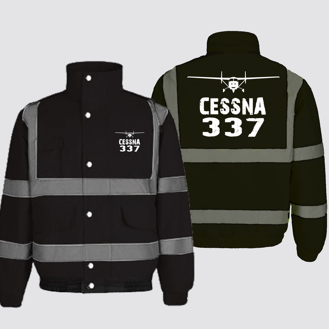 Cessna 337 & Plane Designed Reflective Winter Jackets