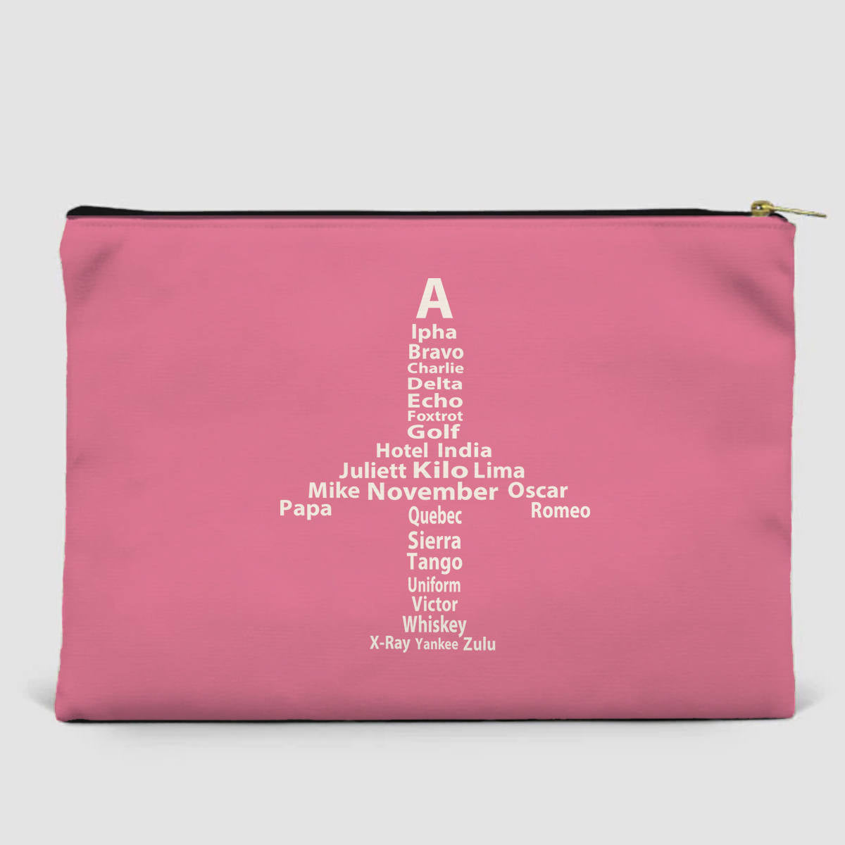 Airplane Shape Aviation Alphabet Designed Zipper Pouch