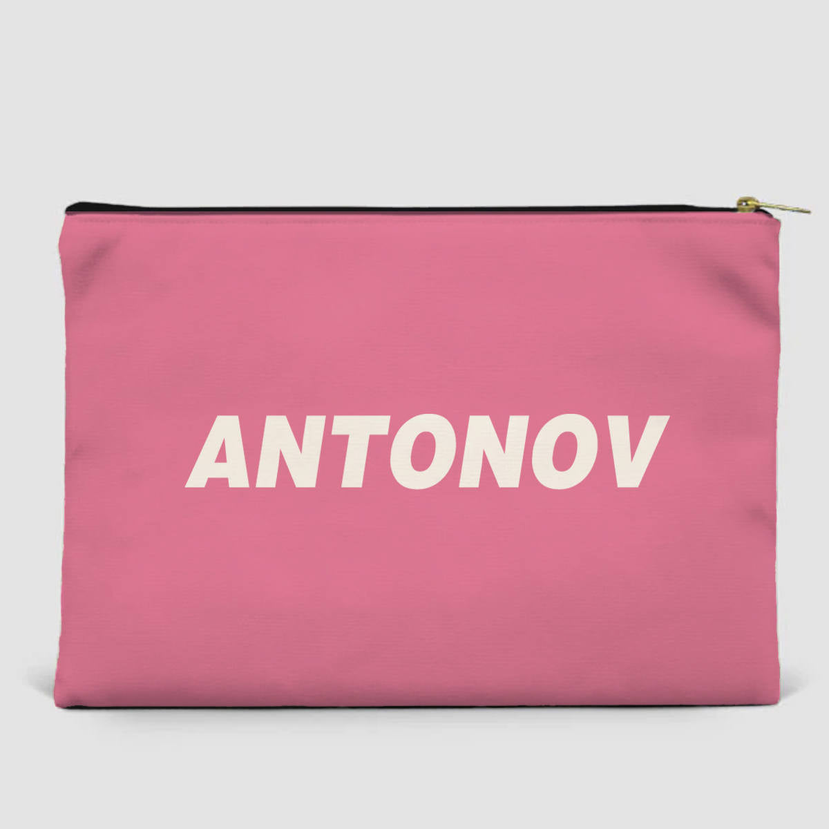 Antonov & Text Designed Zipper Pouch