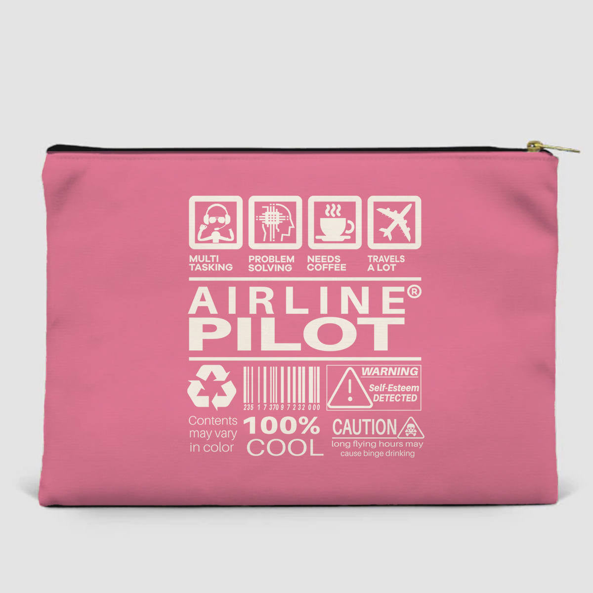 Airline Pilot Label Designed Zipper Pouch