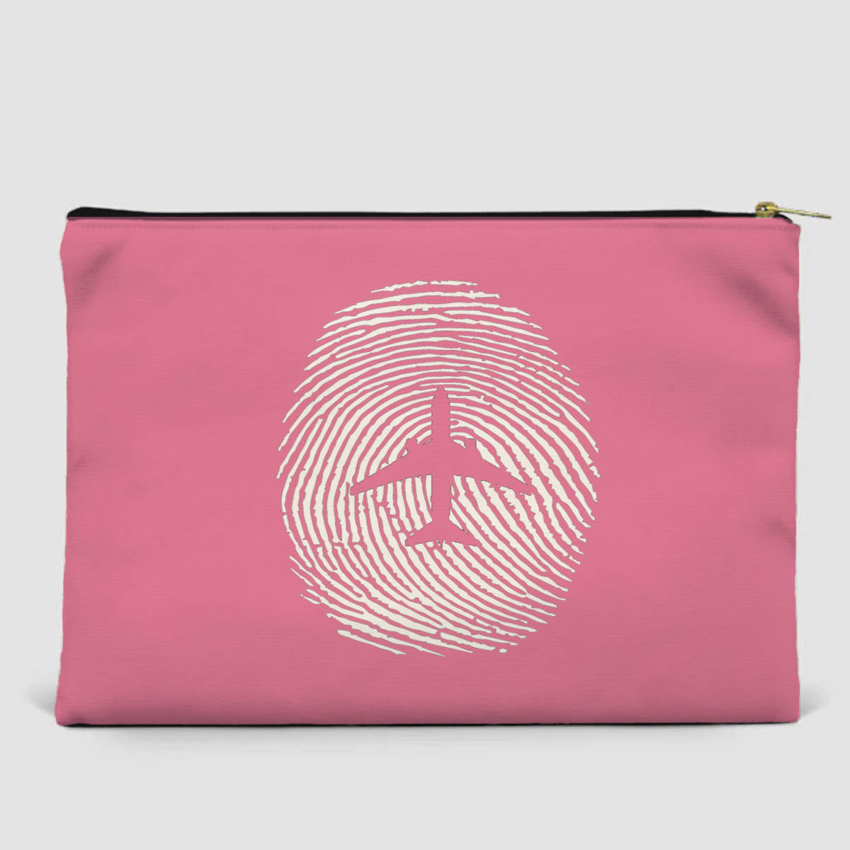 Aviation Finger Print Designed Zipper Pouch