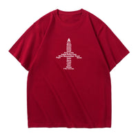 Thumbnail for Airplane Shape Aviation Alphabet Designed Relax Fit T-Shirts