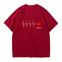 Thumbnail for Aviation Heartbeats Designed Relax Fit T-Shirts