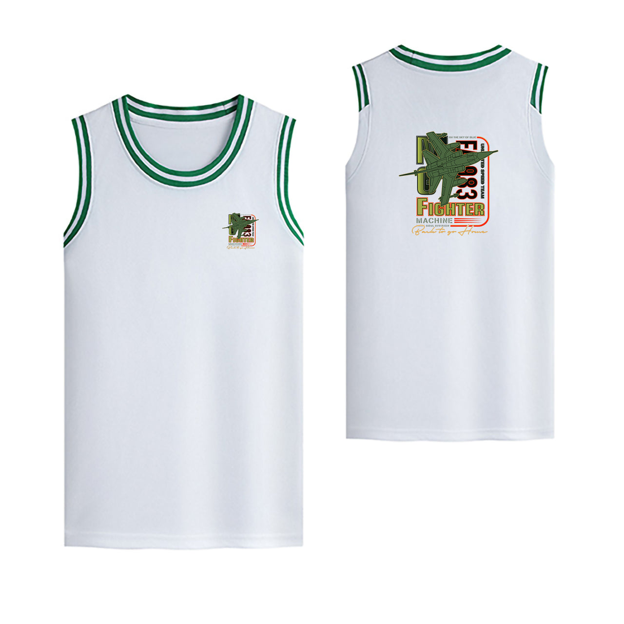 Fighter Machine Designed Basketball Style Sports Tank Tops