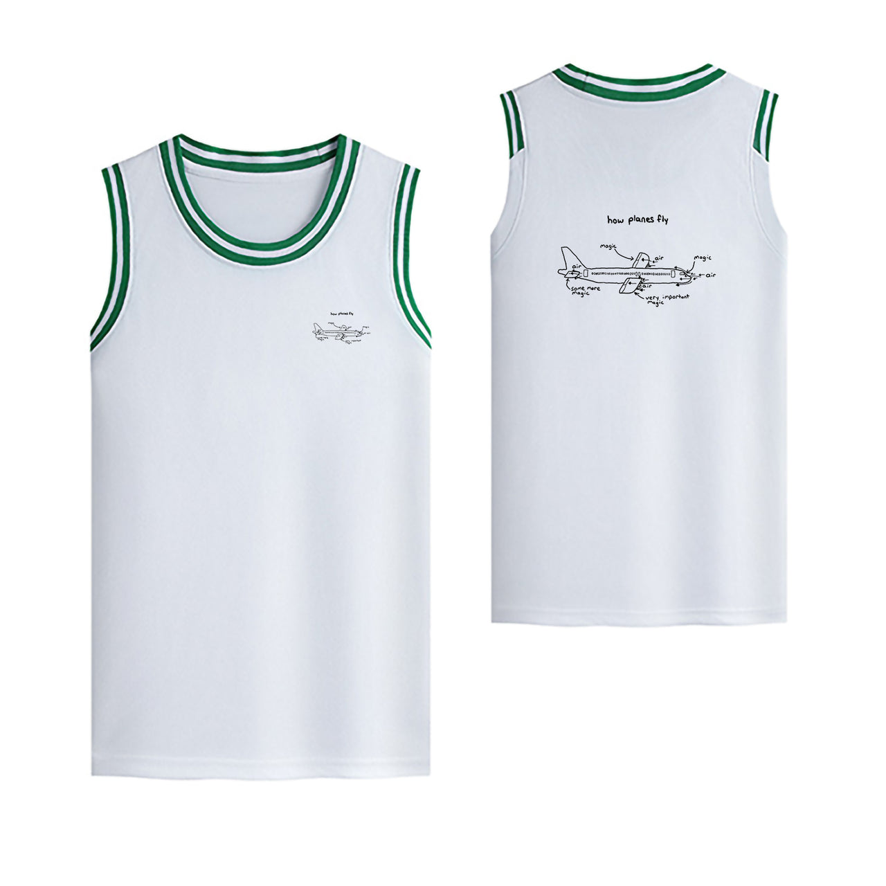 How Planes Fly Designed Basketball Style Sports Tank Tops