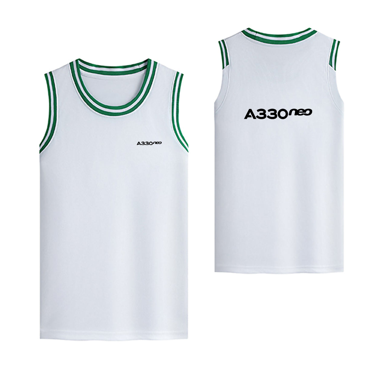 A330neo & Text Designed Basketball Style Sports Tank Tops