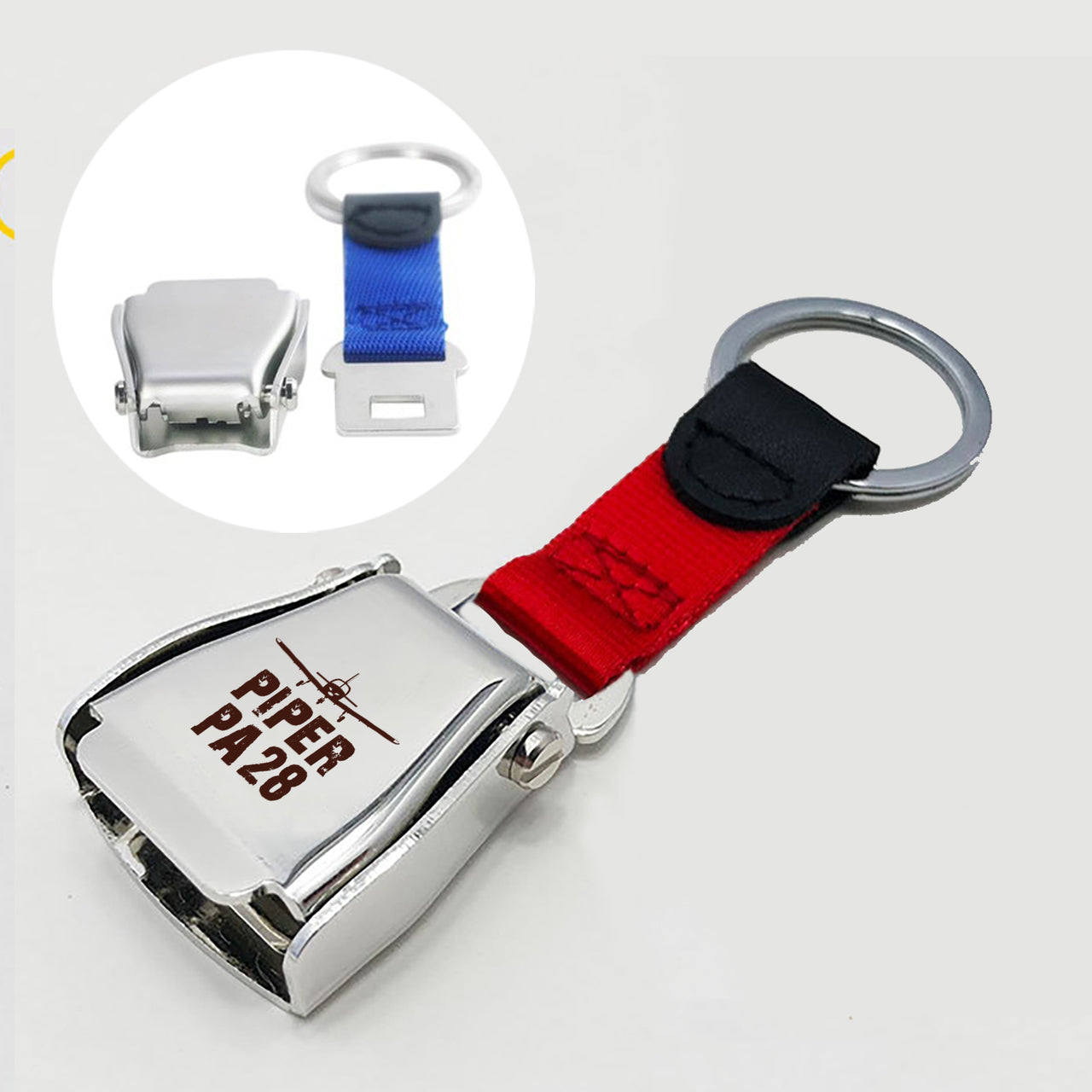 Piper PA28 & Plane Designed Airplane Seat Belt Key Chains