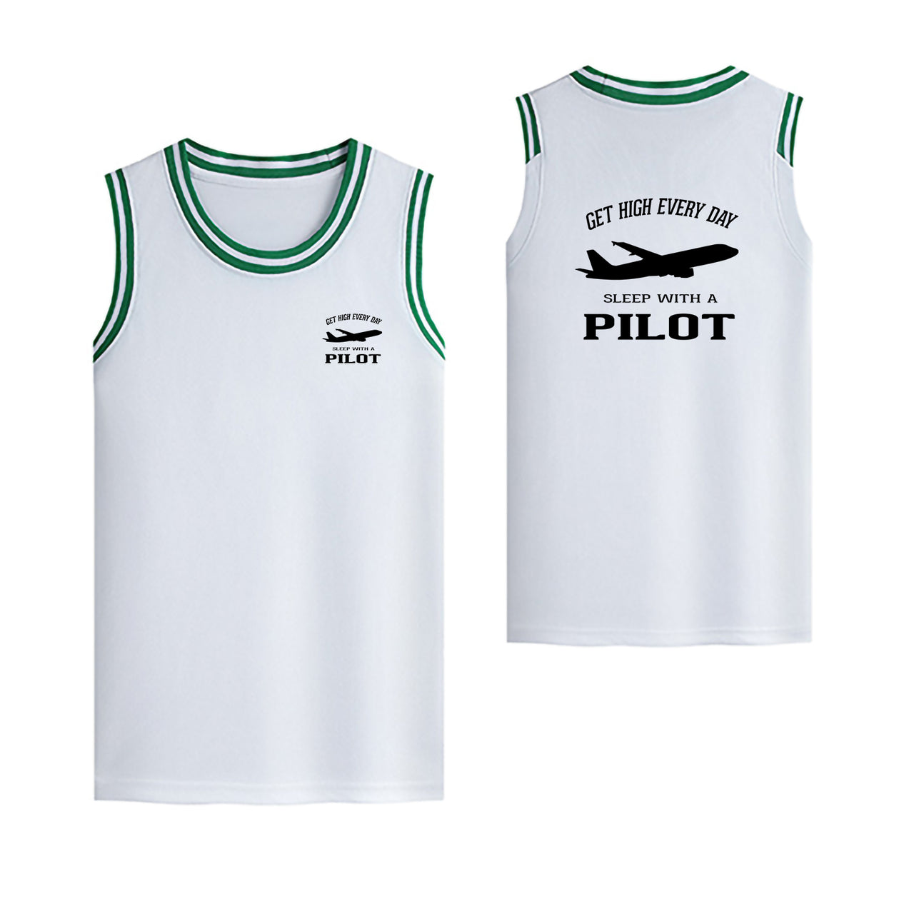 Get High Every Day Sleep With A Pilot Designed Basketball Style Sports Tank Tops