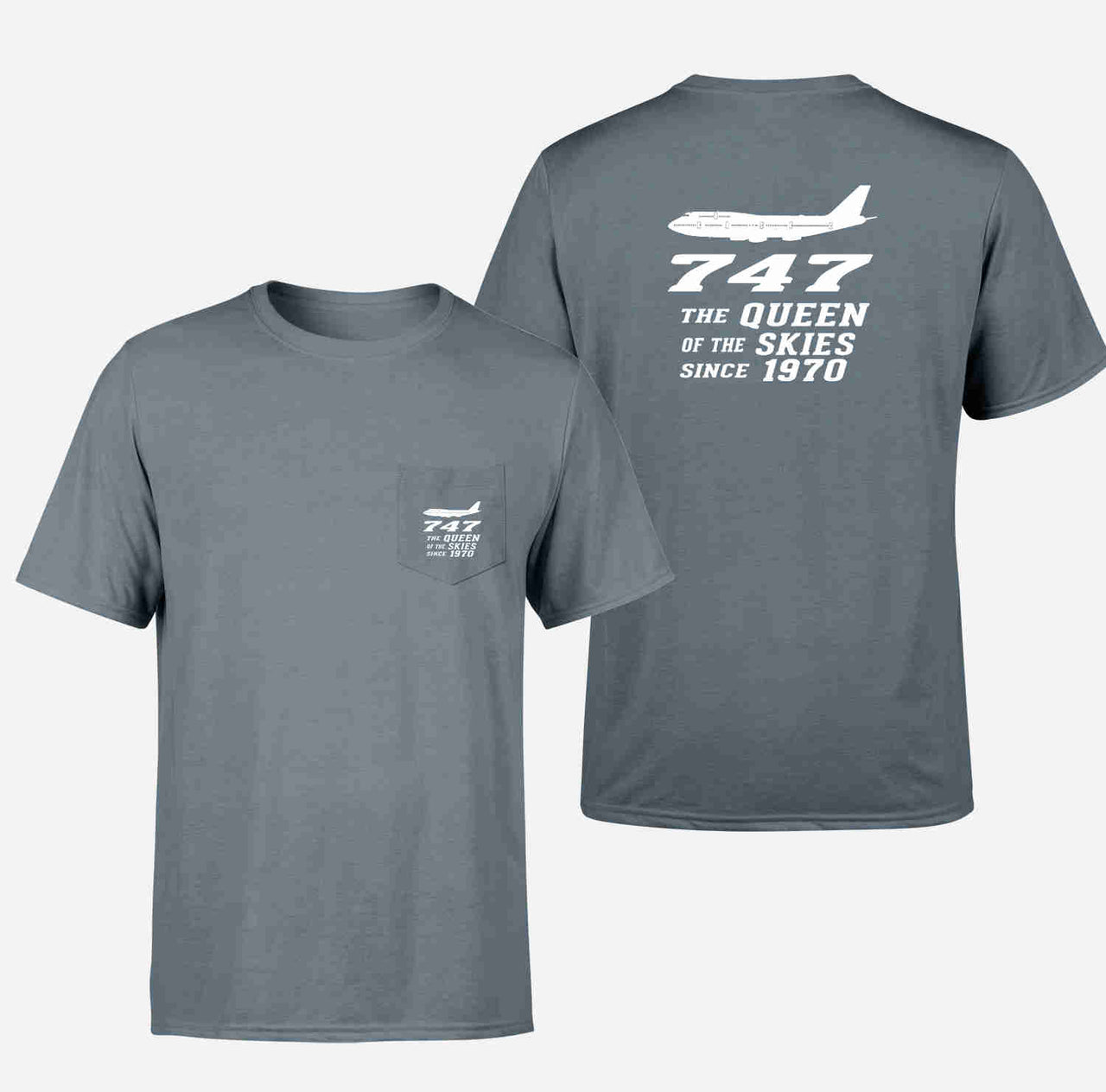 Boeing 747 - Queen of the Skies (2) Designed Pocket T-Shirts