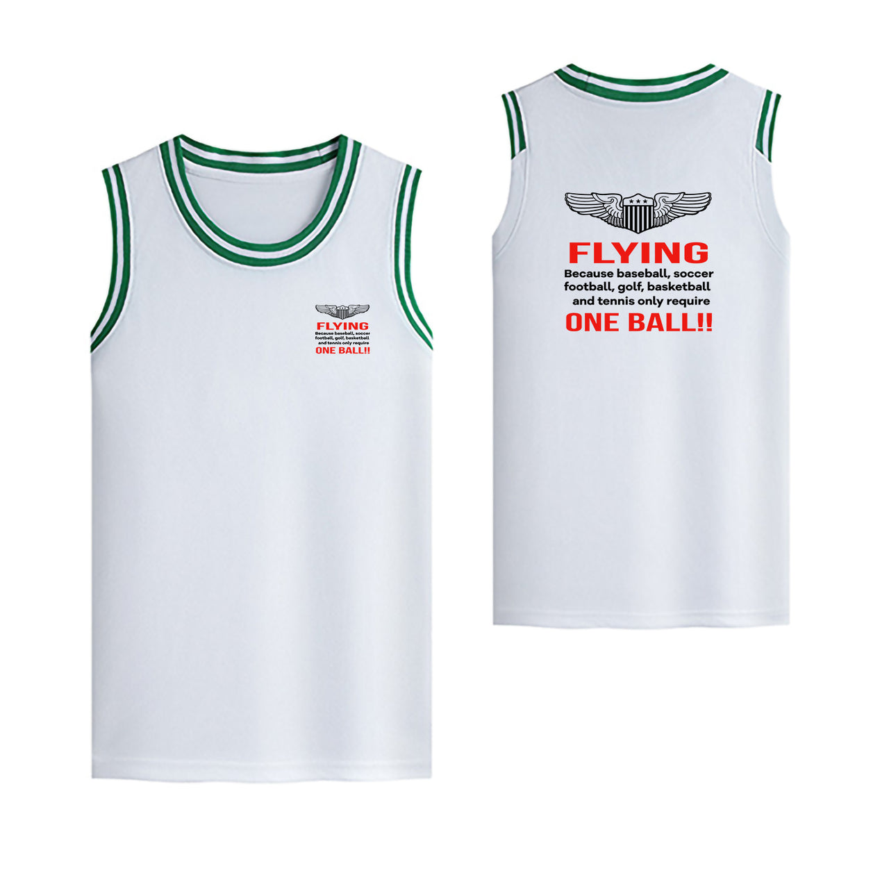 Flying One Ball Designed Basketball Style Sports Tank Tops