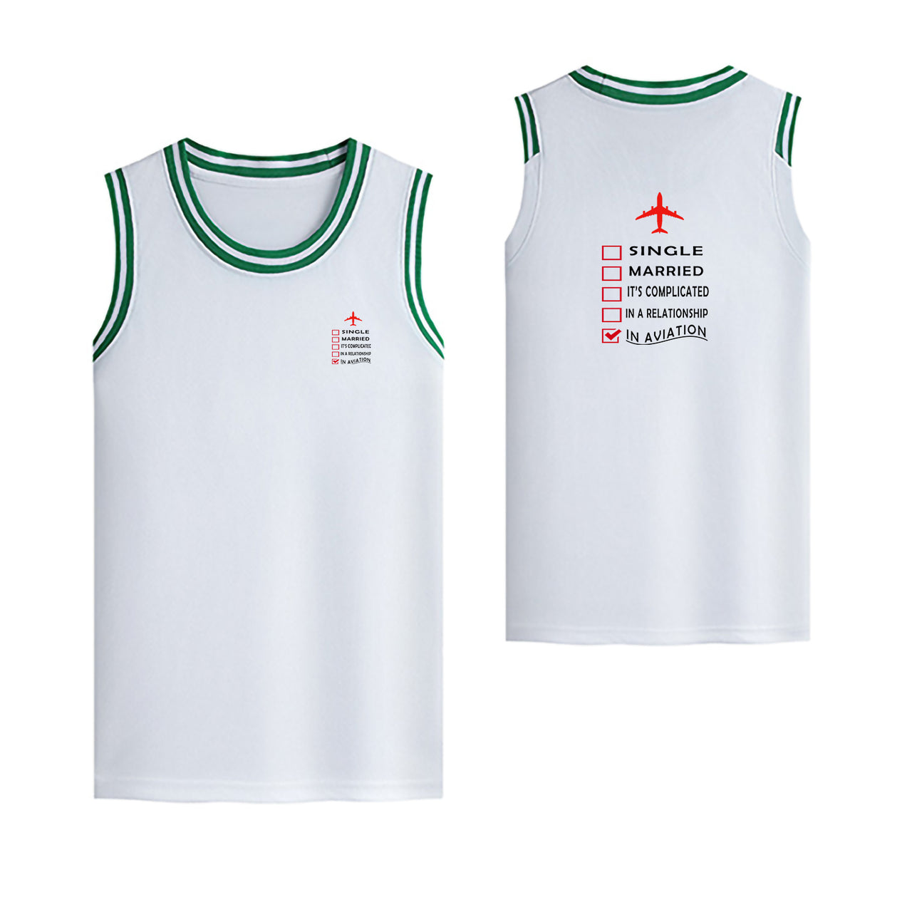 In Aviation Designed Basketball Style Sports Tank Tops