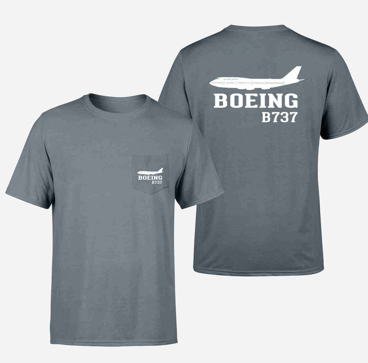 Boeing 737 Printed Designed Pocket T-Shirts