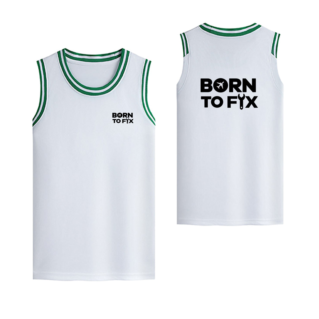 Born To Fix Airplanes Designed Basketball Style Sports Tank Tops