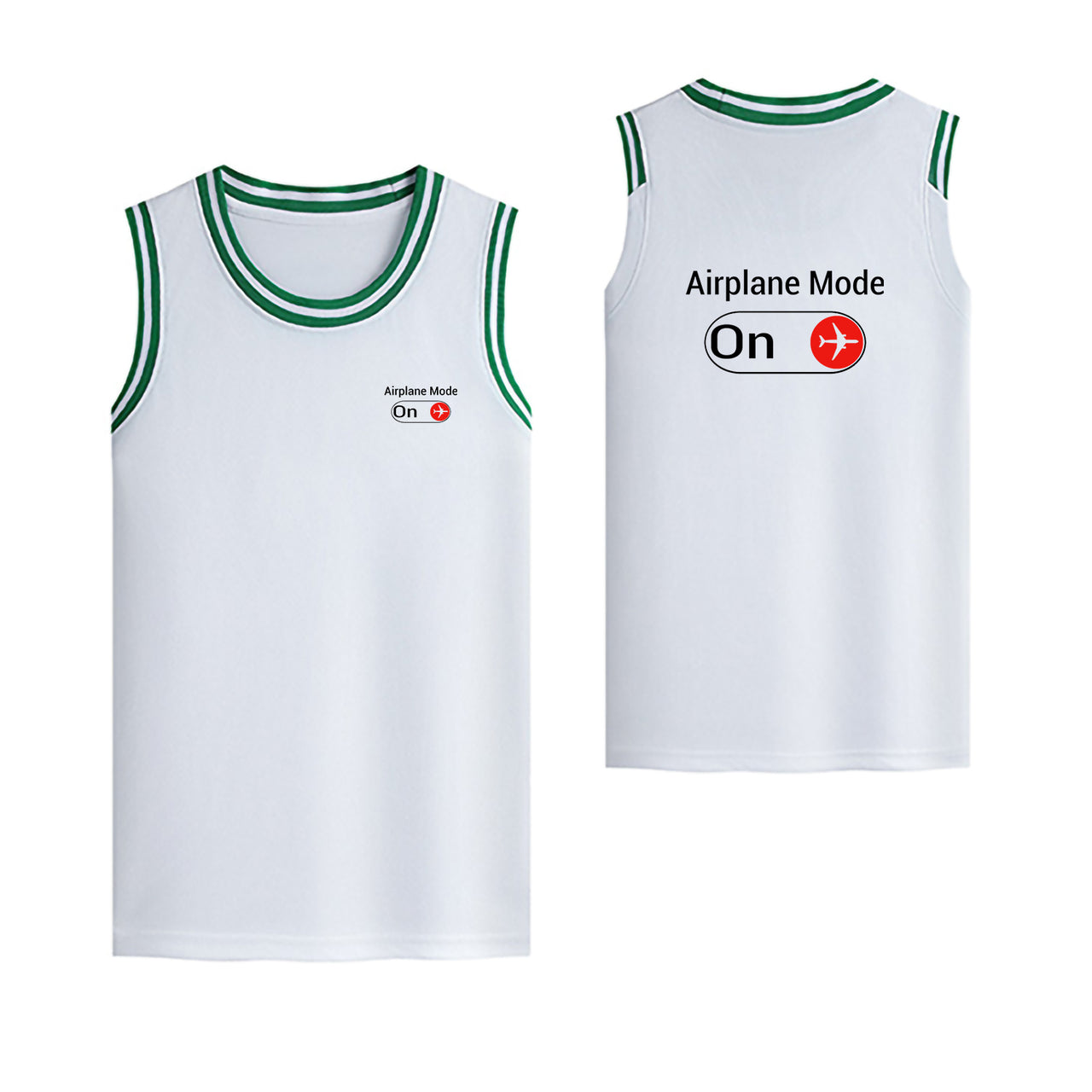 Airplane Mode On Designed Basketball Style Sports Tank Tops