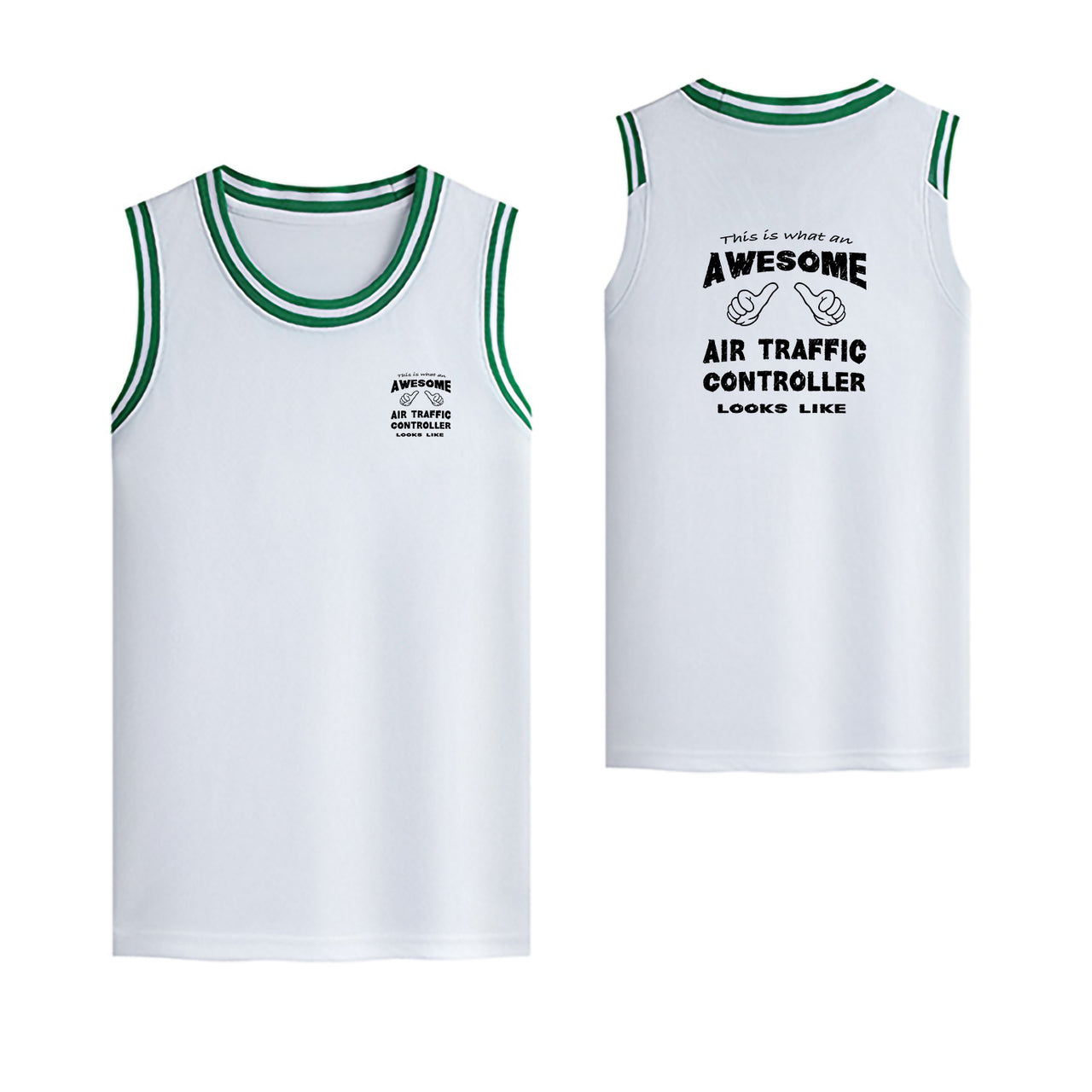 Air Traffic Controller Designed Basketball Style Sports Tank Tops