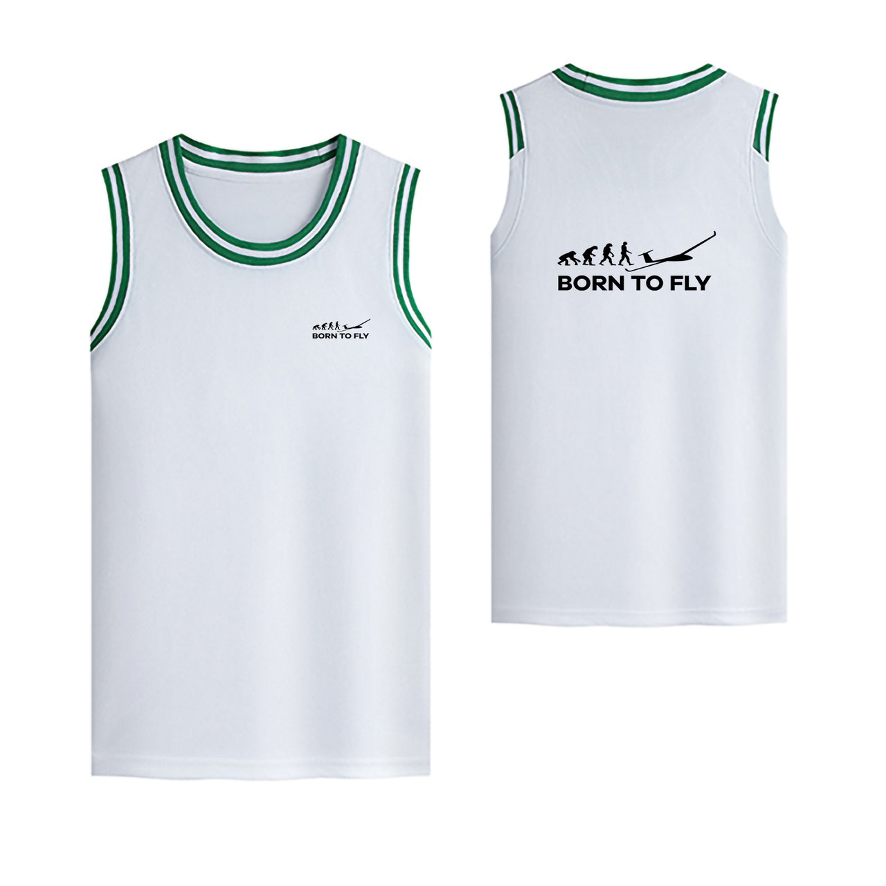 Born To Fly Glider Designed Basketball Style Sports Tank Tops