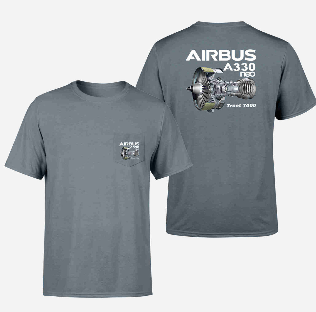 Airbus A330neo & Trent 7000 Designed Pocket T-Shirts