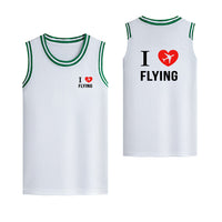 Thumbnail for I Love Flying Designed Basketball Style Sports Tank Tops