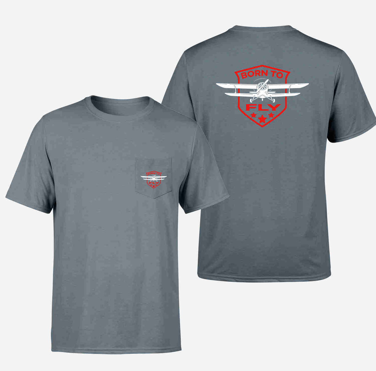 Born To Fly Designed Designed Pocket T-Shirts