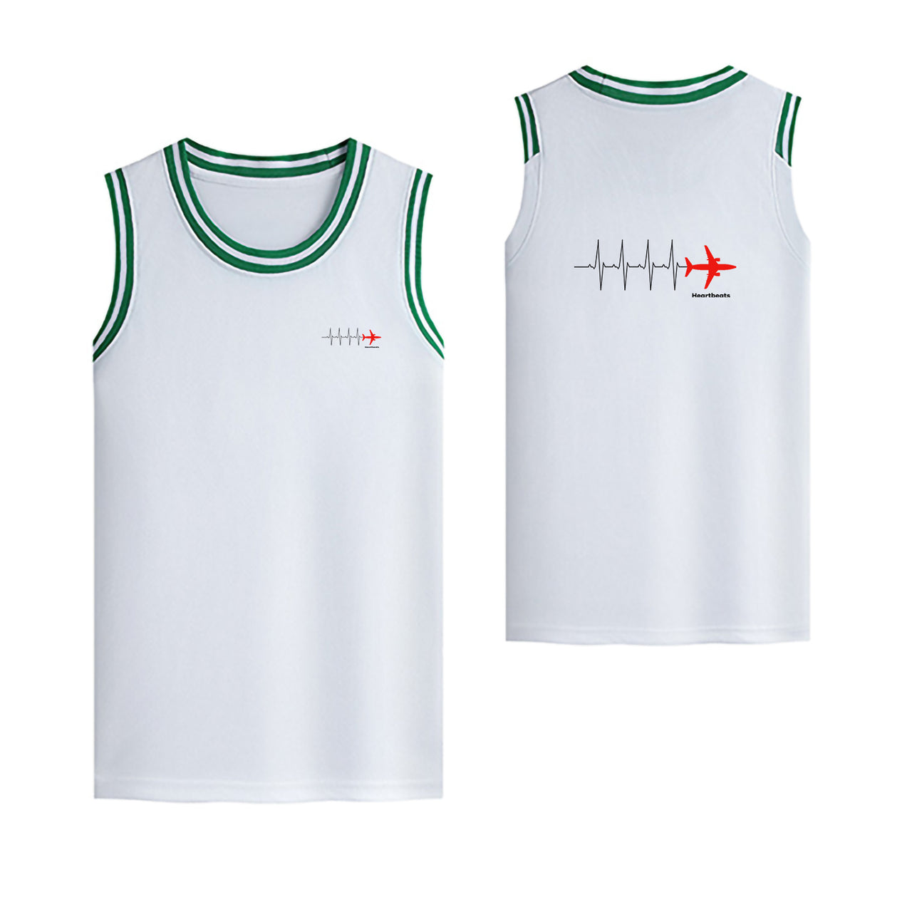 Aviation Heartbeats Designed Basketball Style Sports Tank Tops