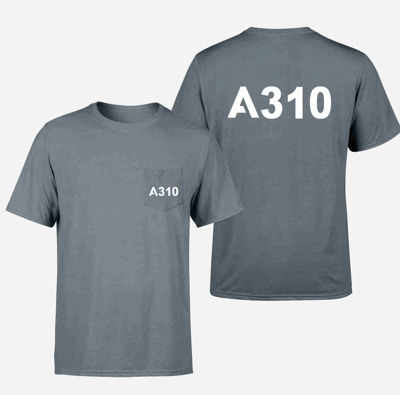 A310 Flat Text Designed Pocket T-Shirts