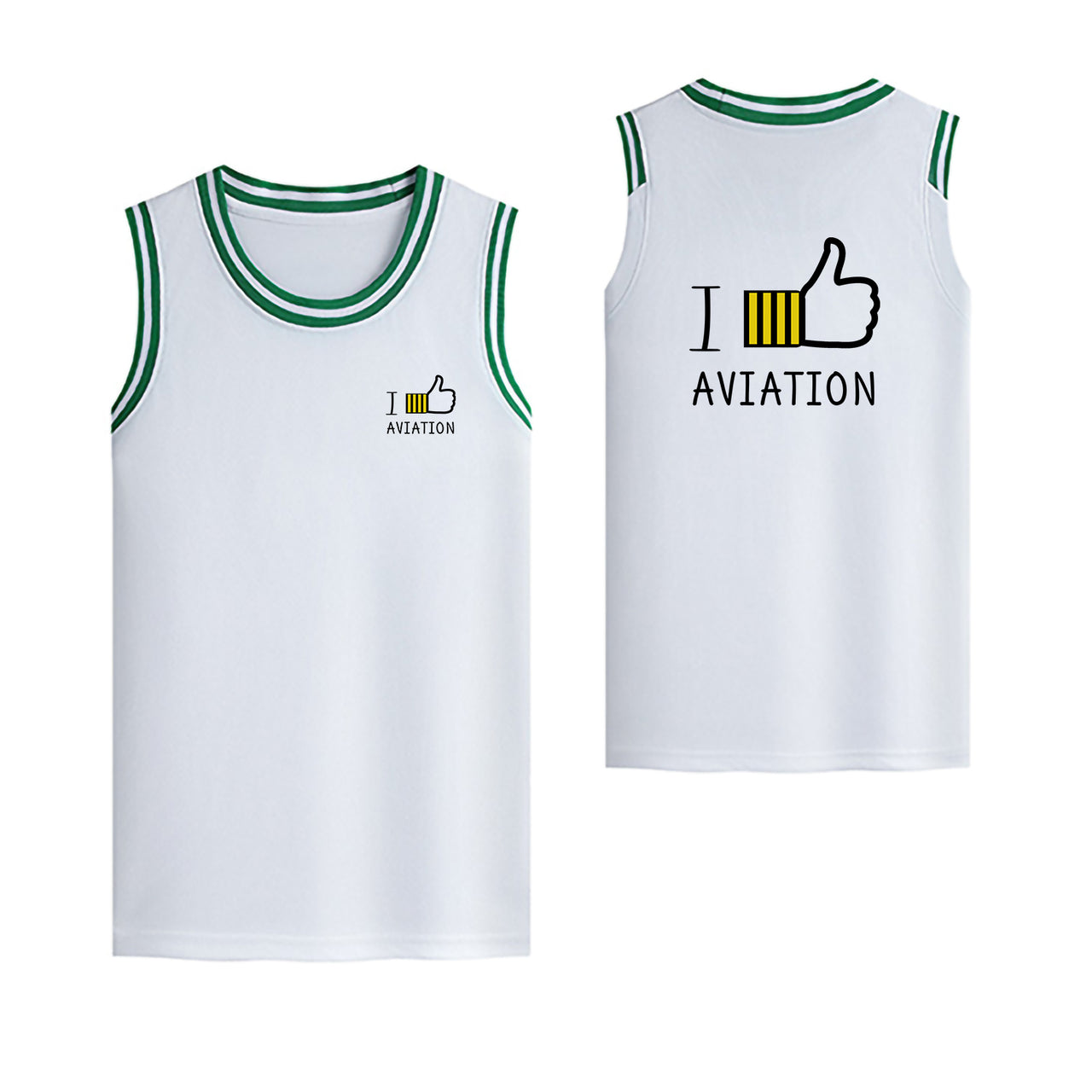 I Like Aviation Designed Basketball Style Sports Tank Tops