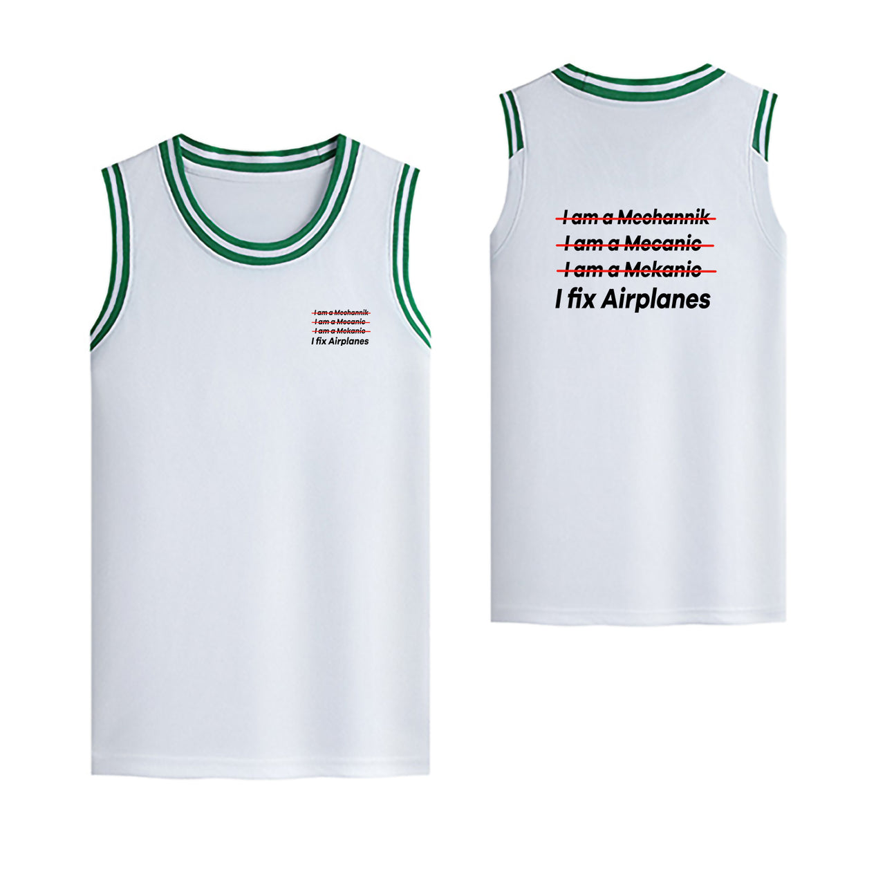 I Fix Airplanes Designed Basketball Style Sports Tank Tops