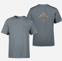 Thumbnail for Colourful Airplane Designed Pocket T-Shirts