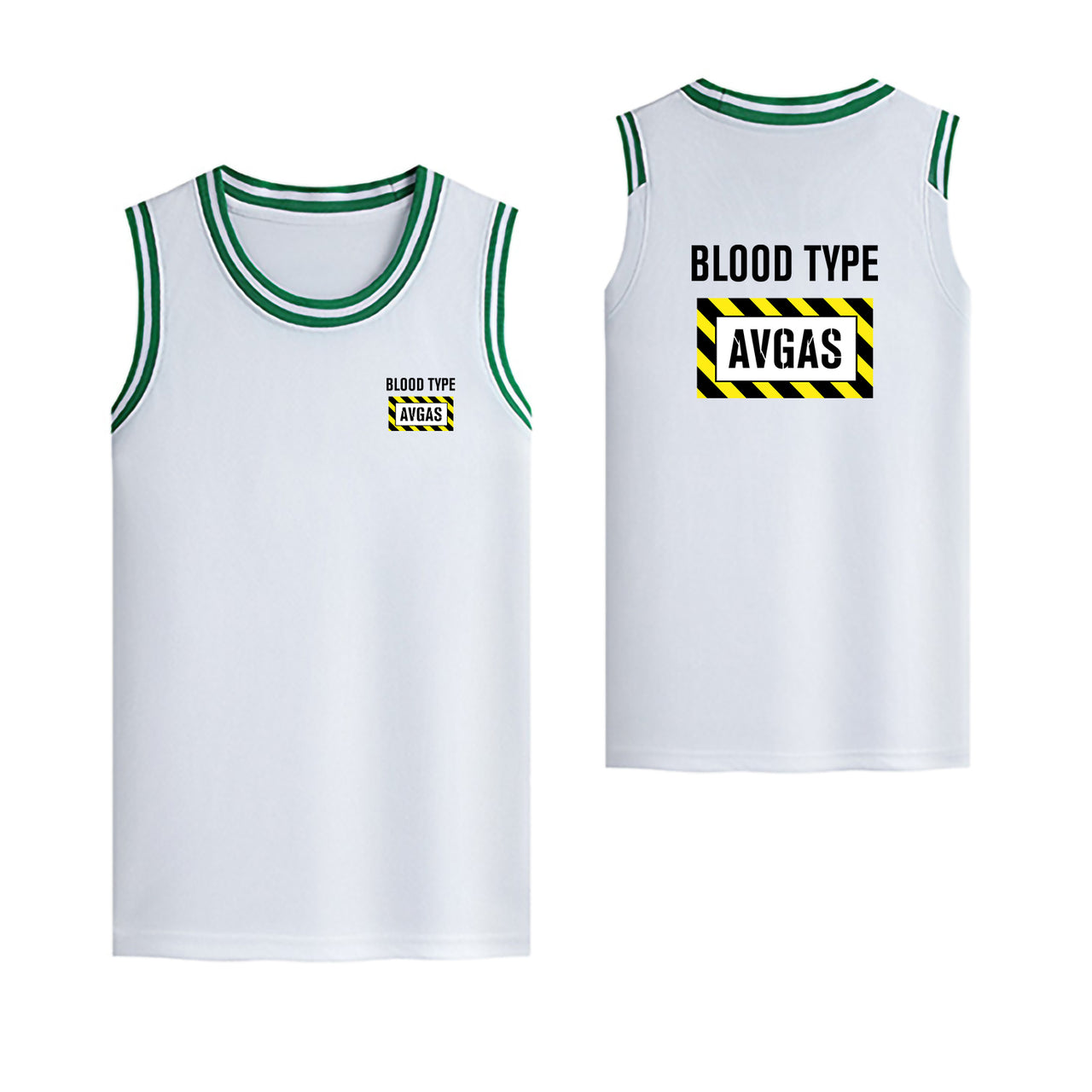 Blood Type AVGAS Designed Basketball Style Sports Tank Tops