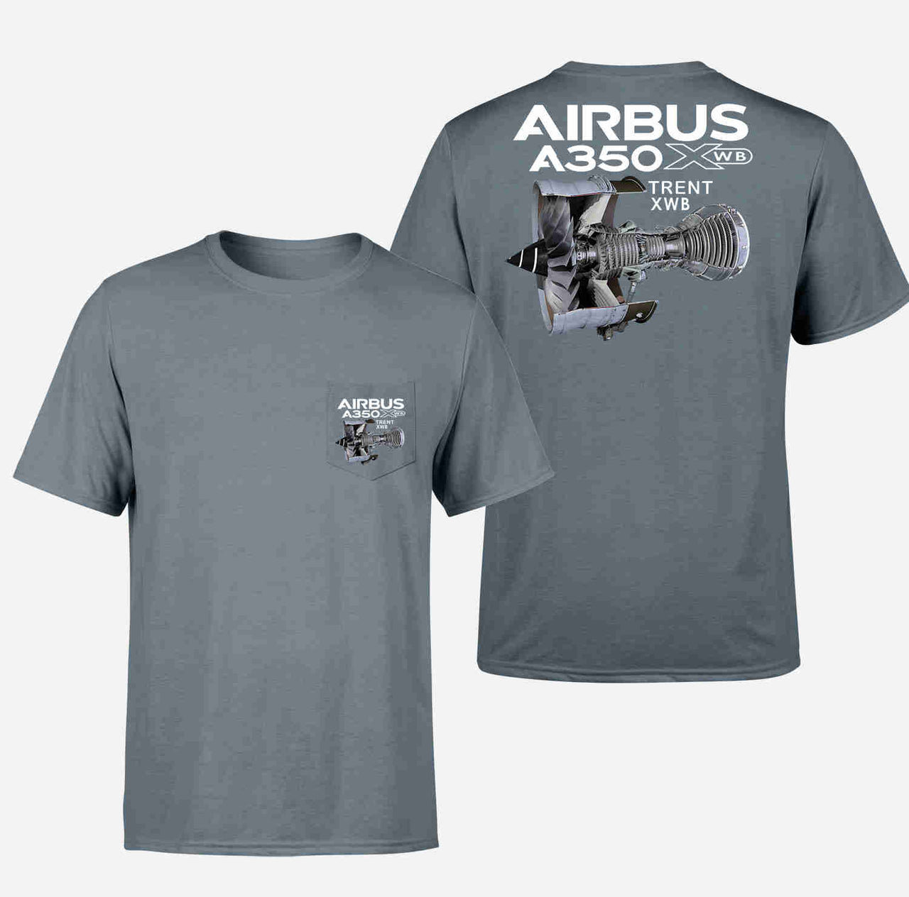 Airbus A350 & Trent Wxb Engine Designed Pocket T-Shirts